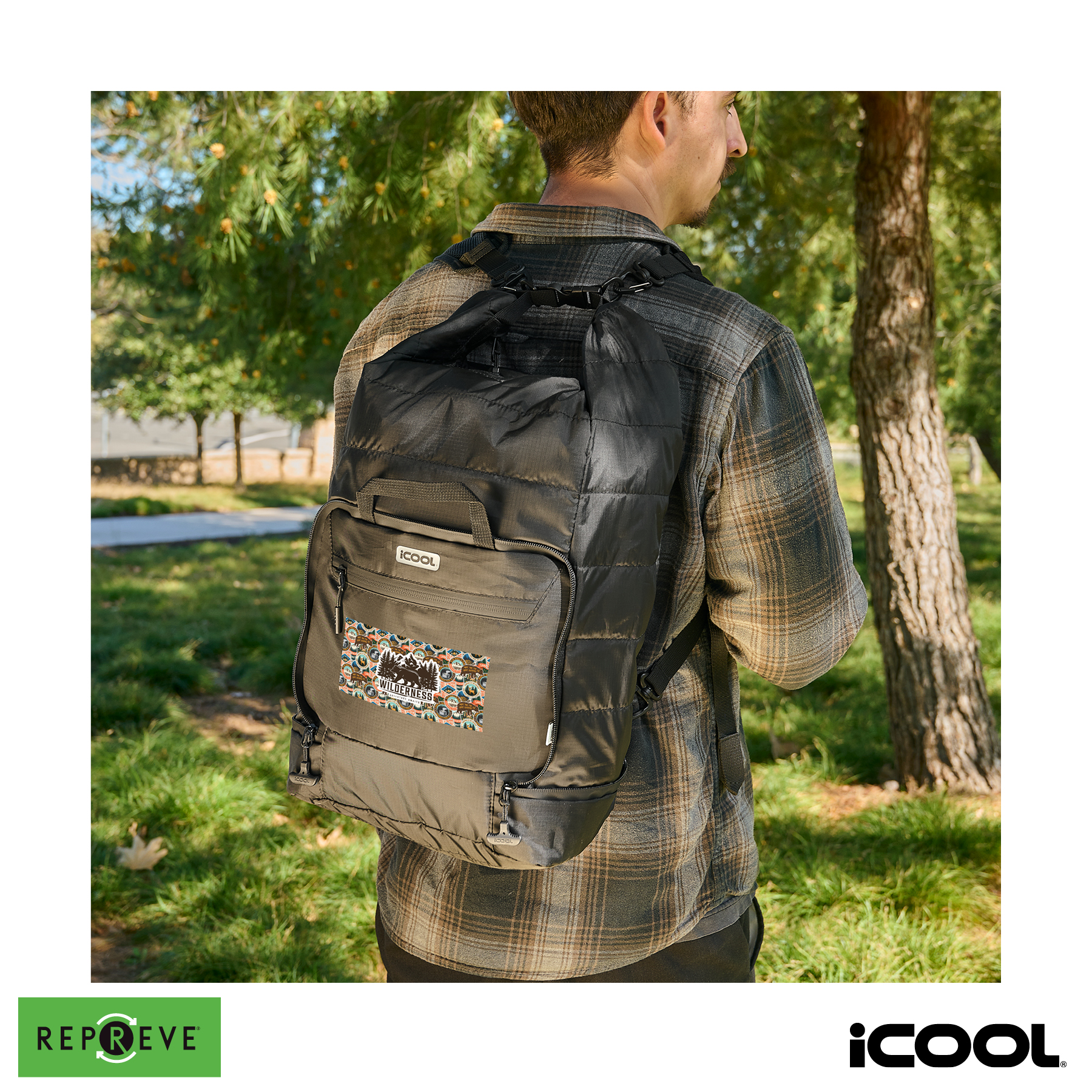 iCOOL® Rockvale Repreve® Packable Puffer 24-Can Backpack Cooler 18