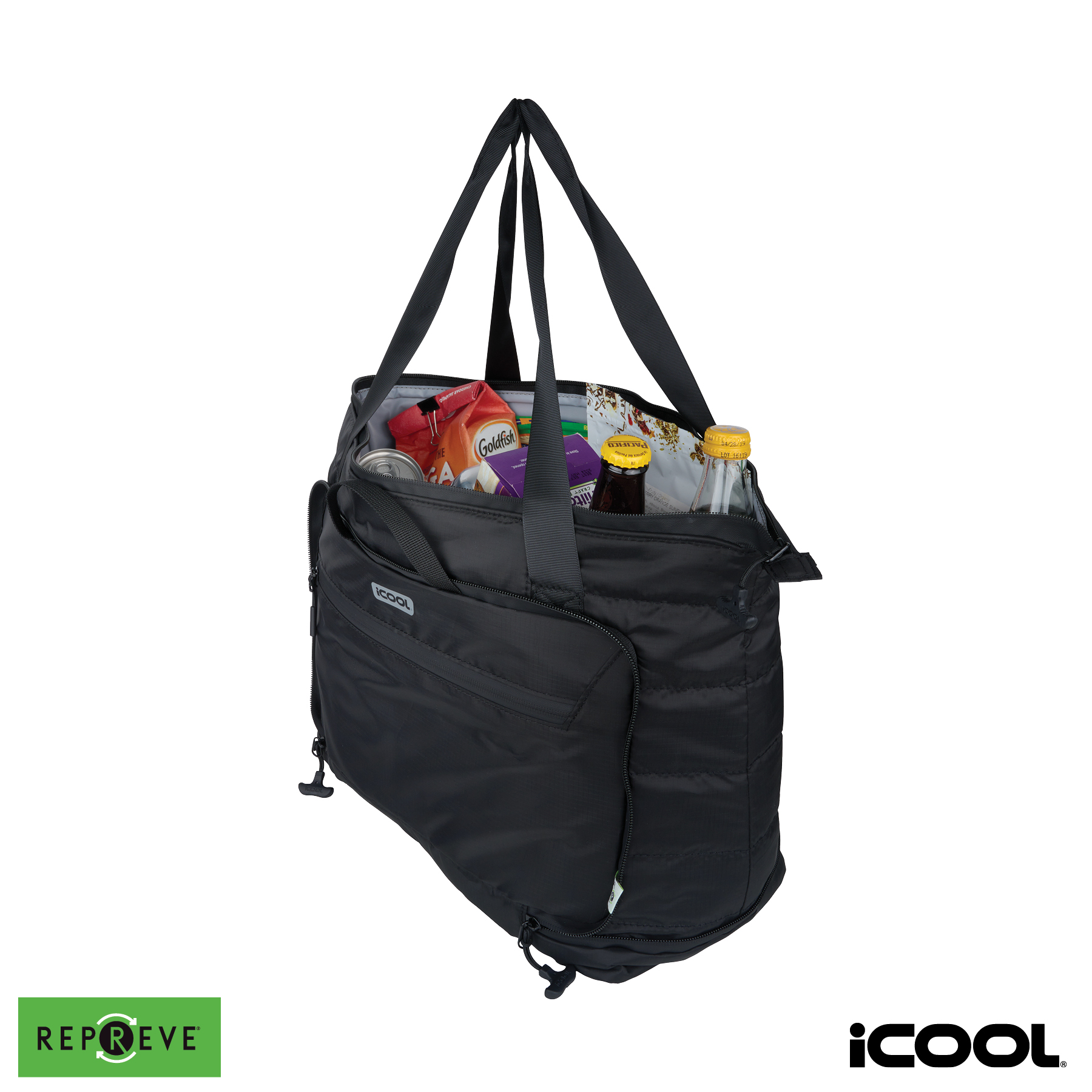 iCOOL® Rockvale Repreve® Packable Puffer 20-Can Cooler Tote 20