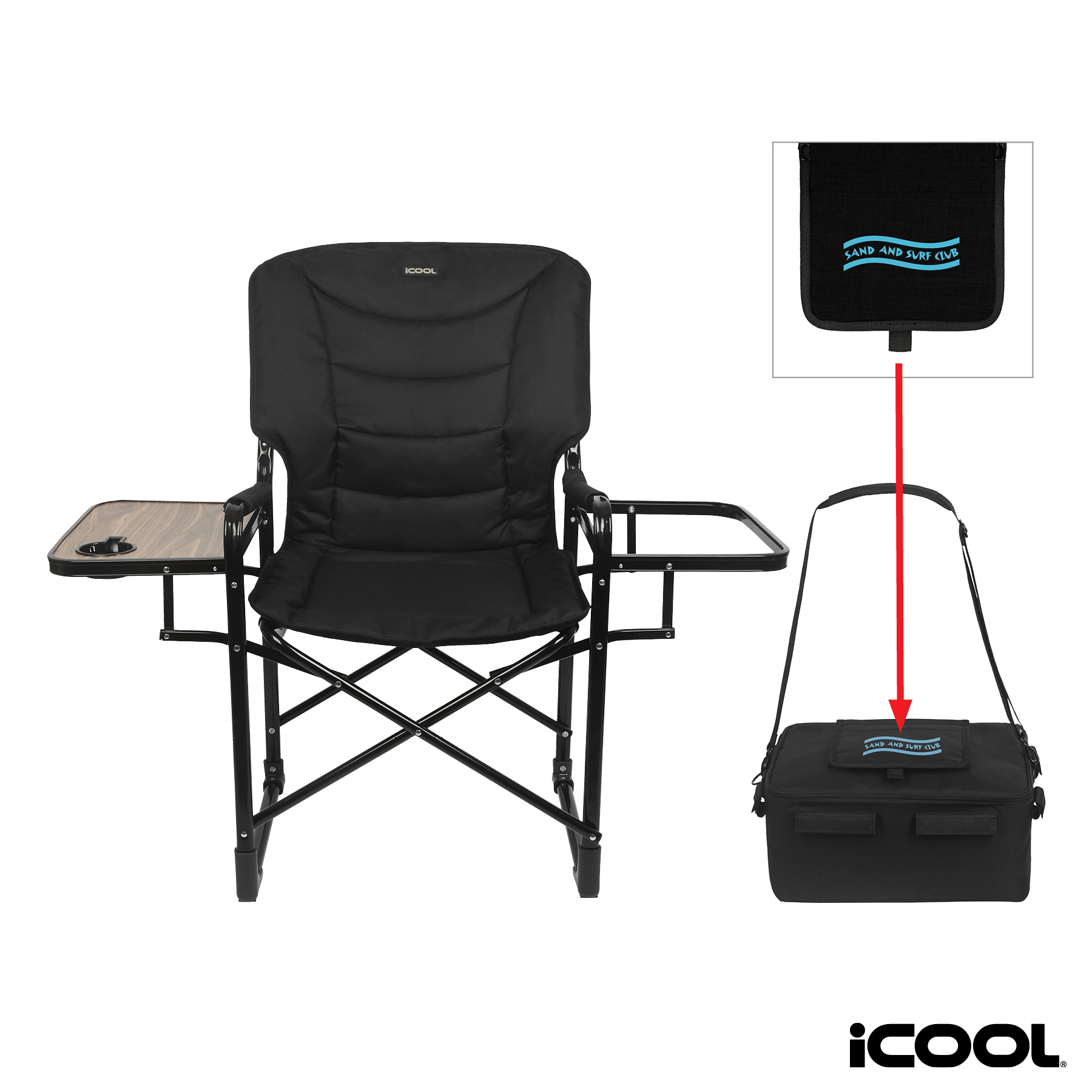 iCOOL Twin Peaks Deluxe Camping Chair With 18-Can Cooler 48