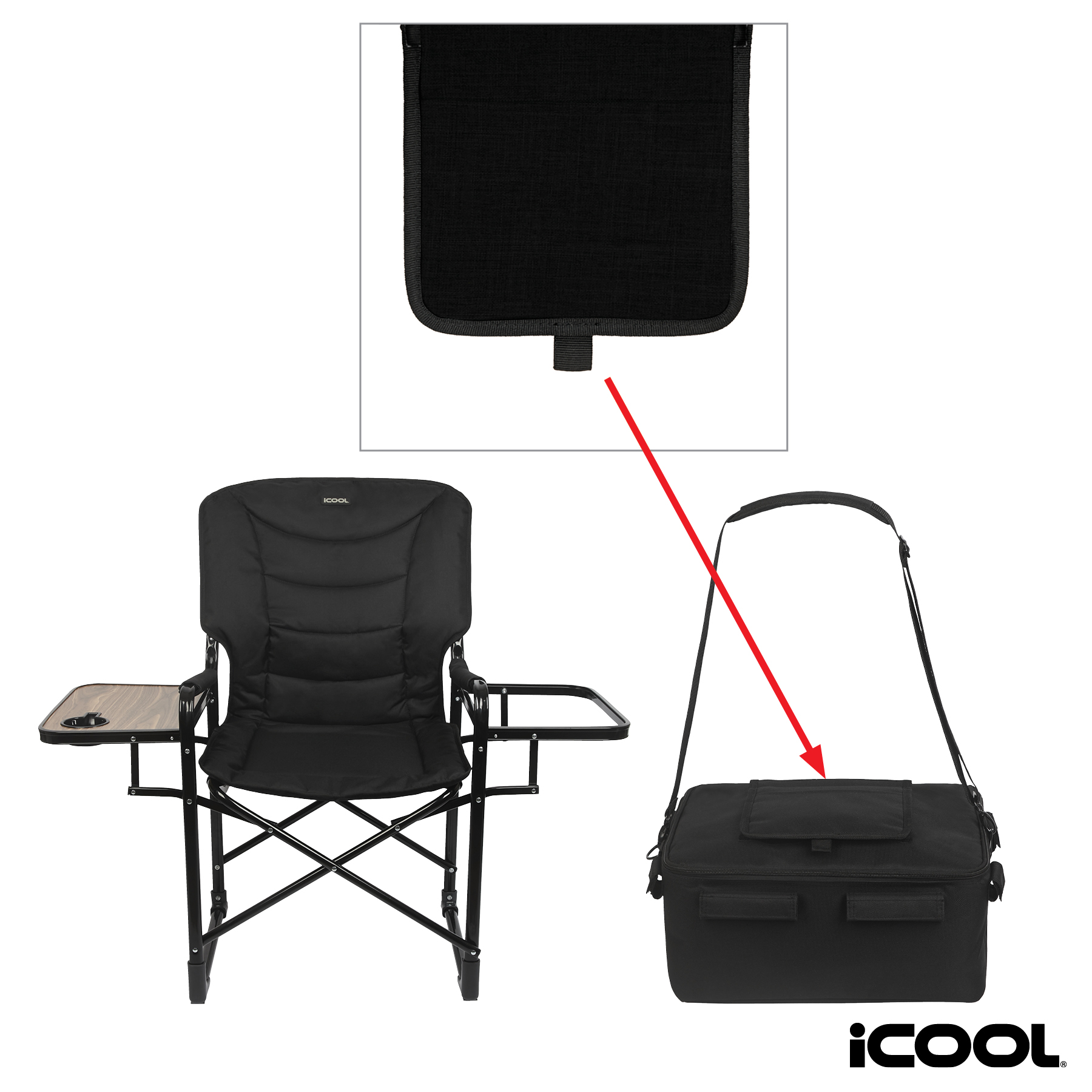 iCOOL Twin Peaks Deluxe Camping Chair With 18-Can Cooler 49