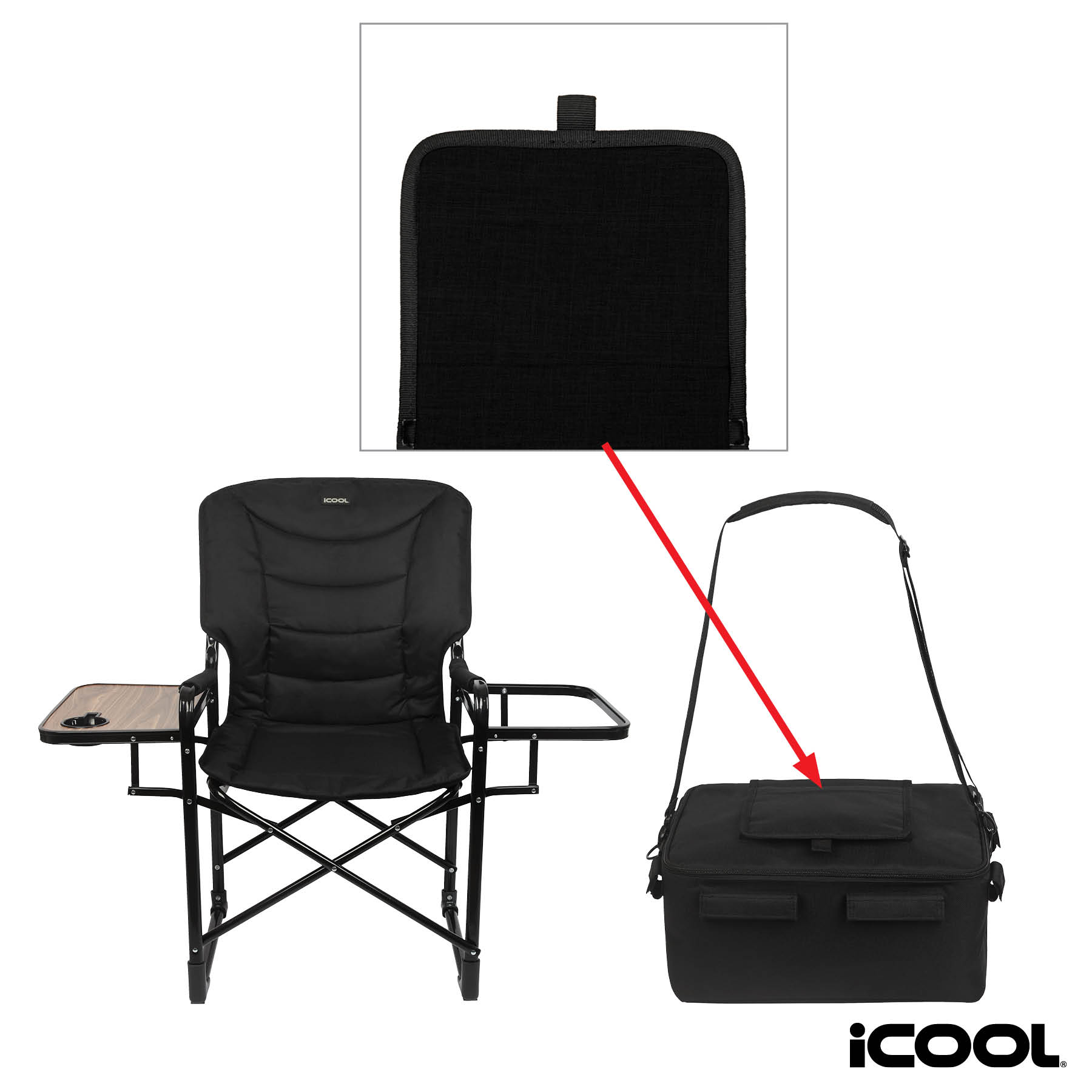 iCOOL Twin Peaks Deluxe Camping Chair With 18-Can Cooler 56