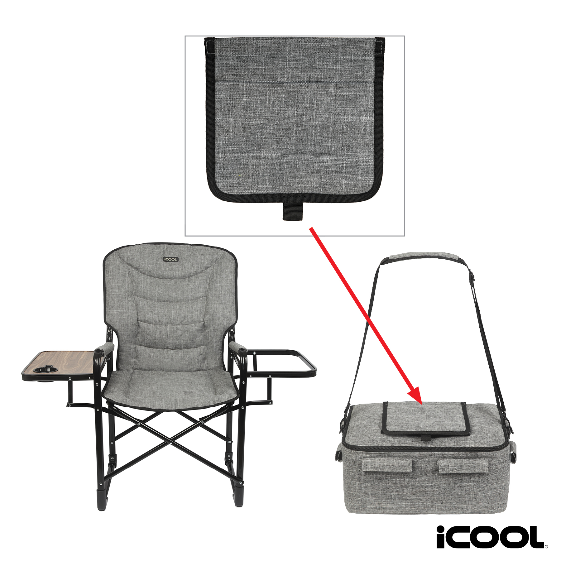 iCOOL Twin Peaks Deluxe Camping Chair With 18-Can Cooler 64