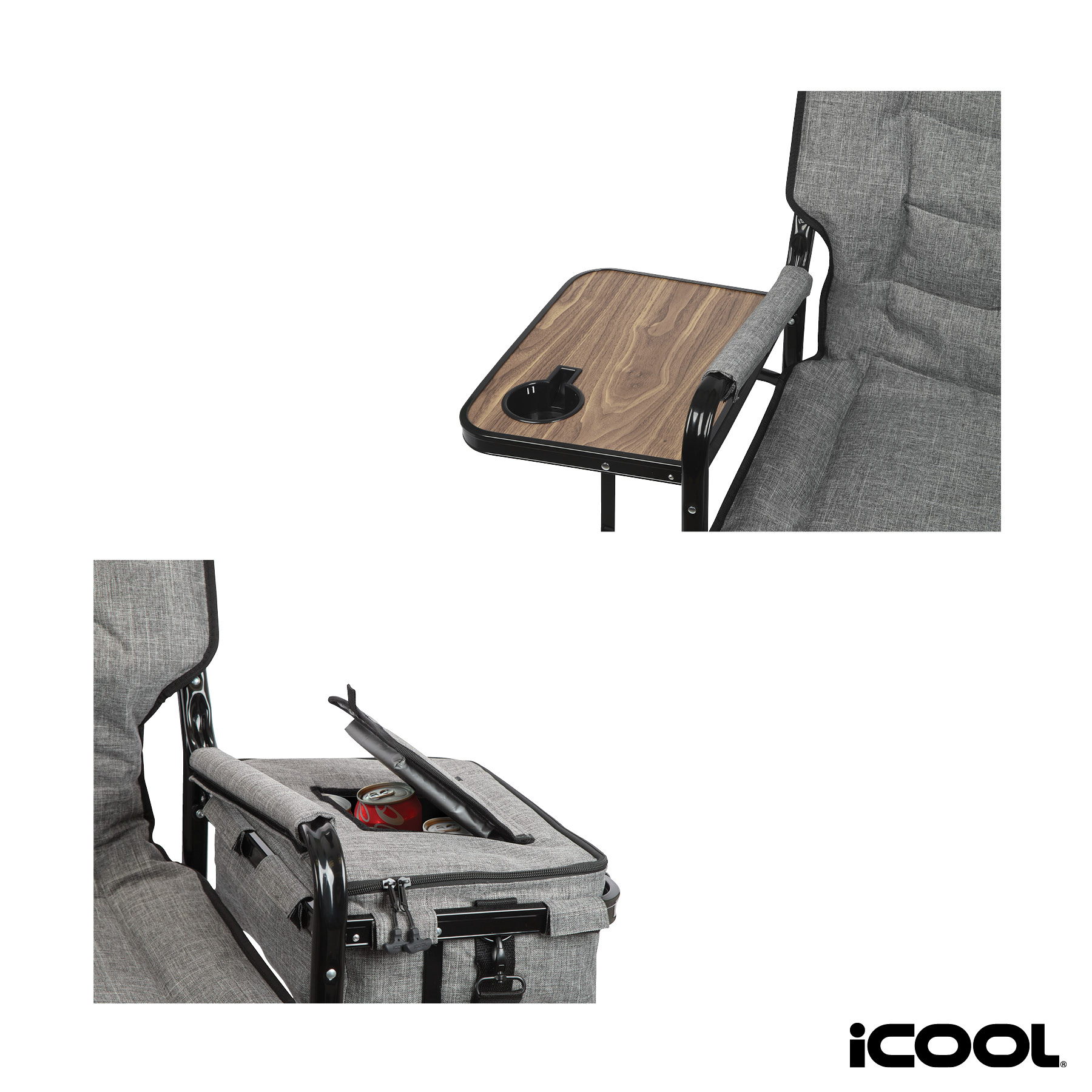 iCOOL Twin Peaks Deluxe Camping Chair With 18-Can Cooler 65