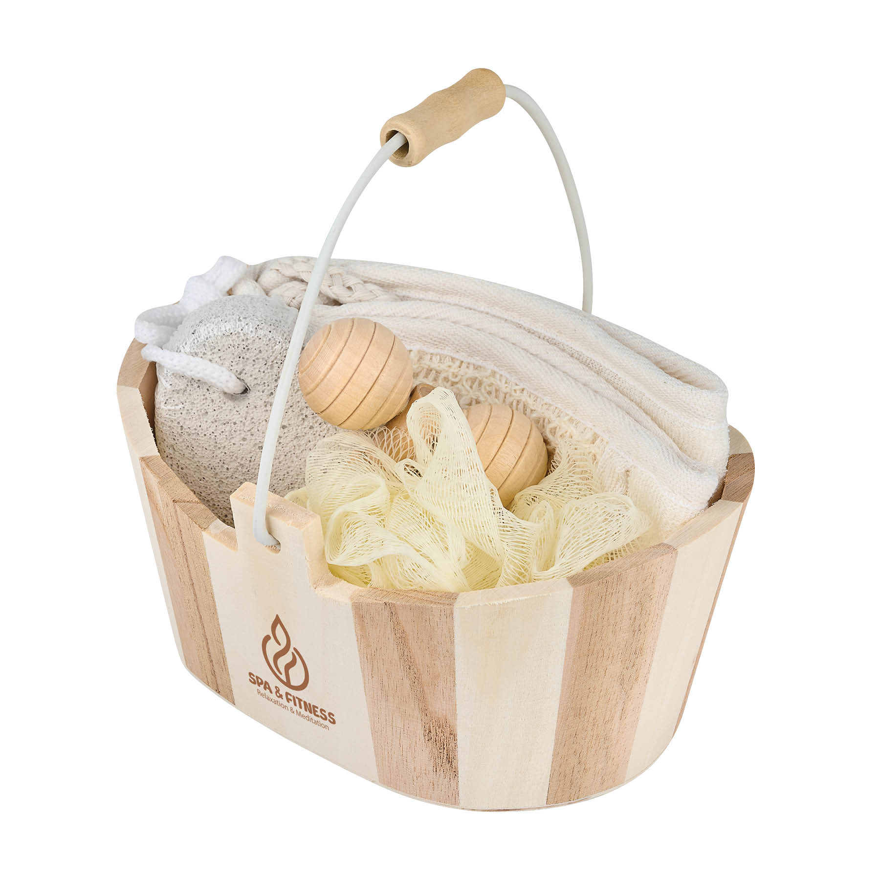 Serene 4pc Spa Kit in Wooden Bucket 15