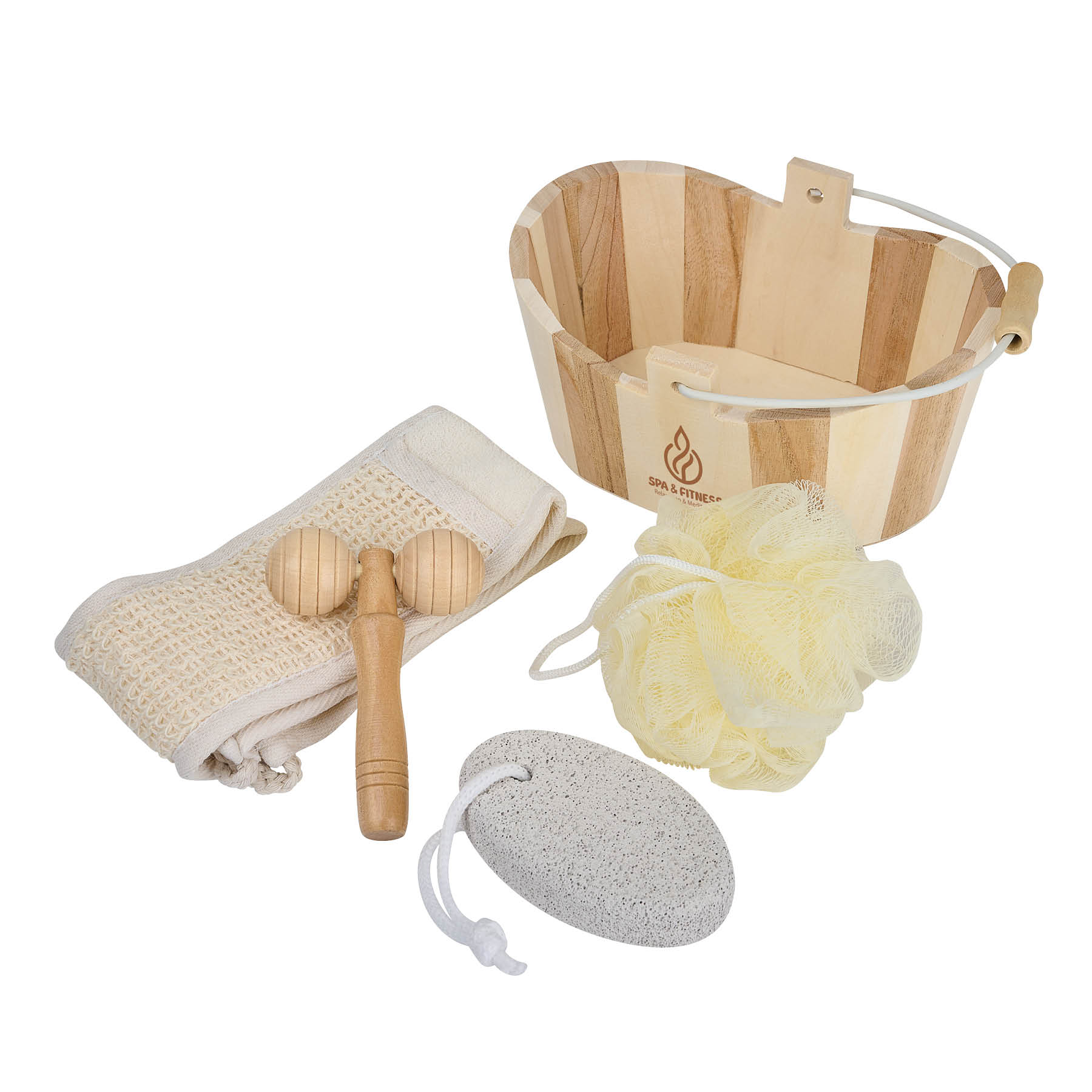 Serene 4pc Spa Kit in Wooden Bucket 4