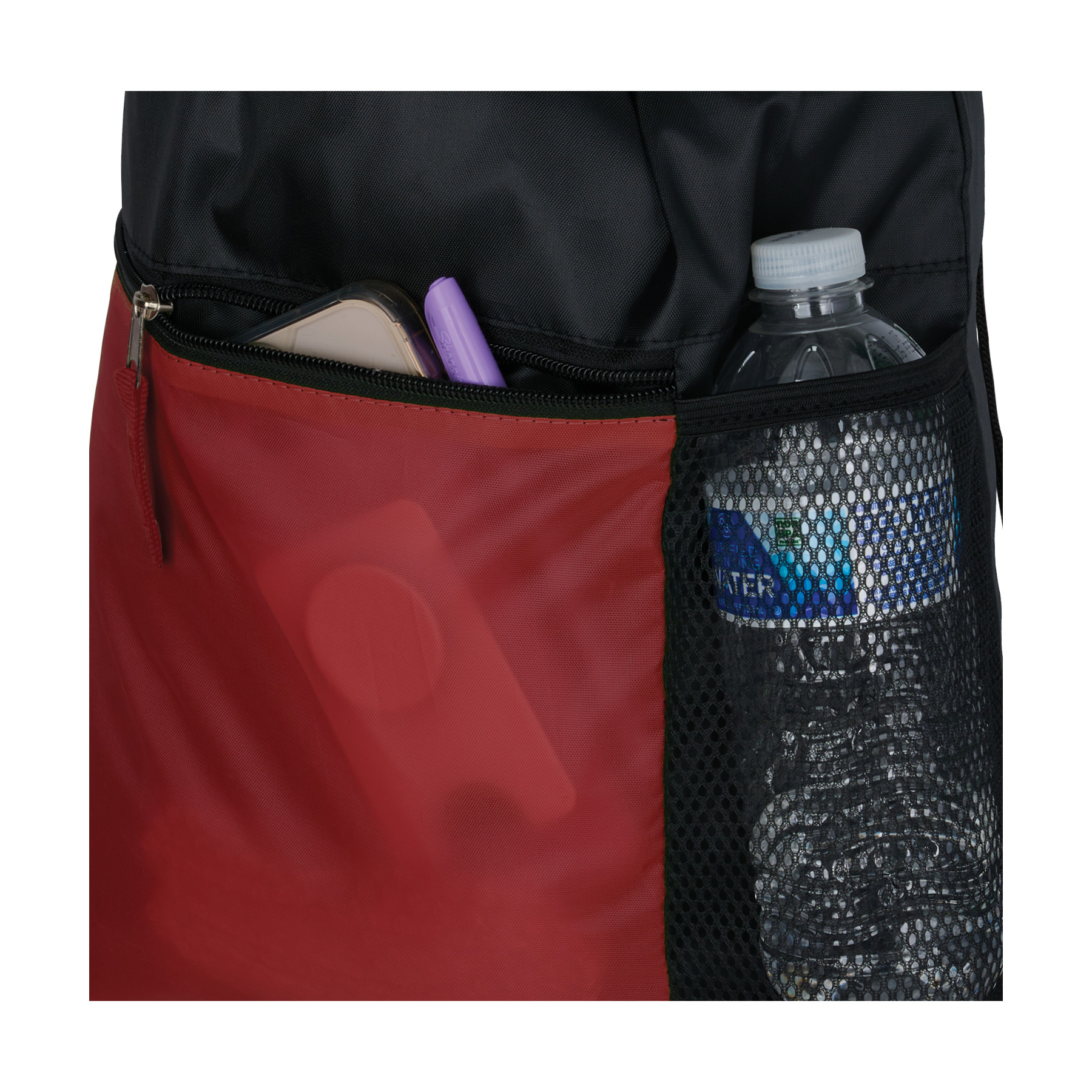 Manchester Recycled (RPET) Drawstring Bag With Zippered & Mesh Pockets 40