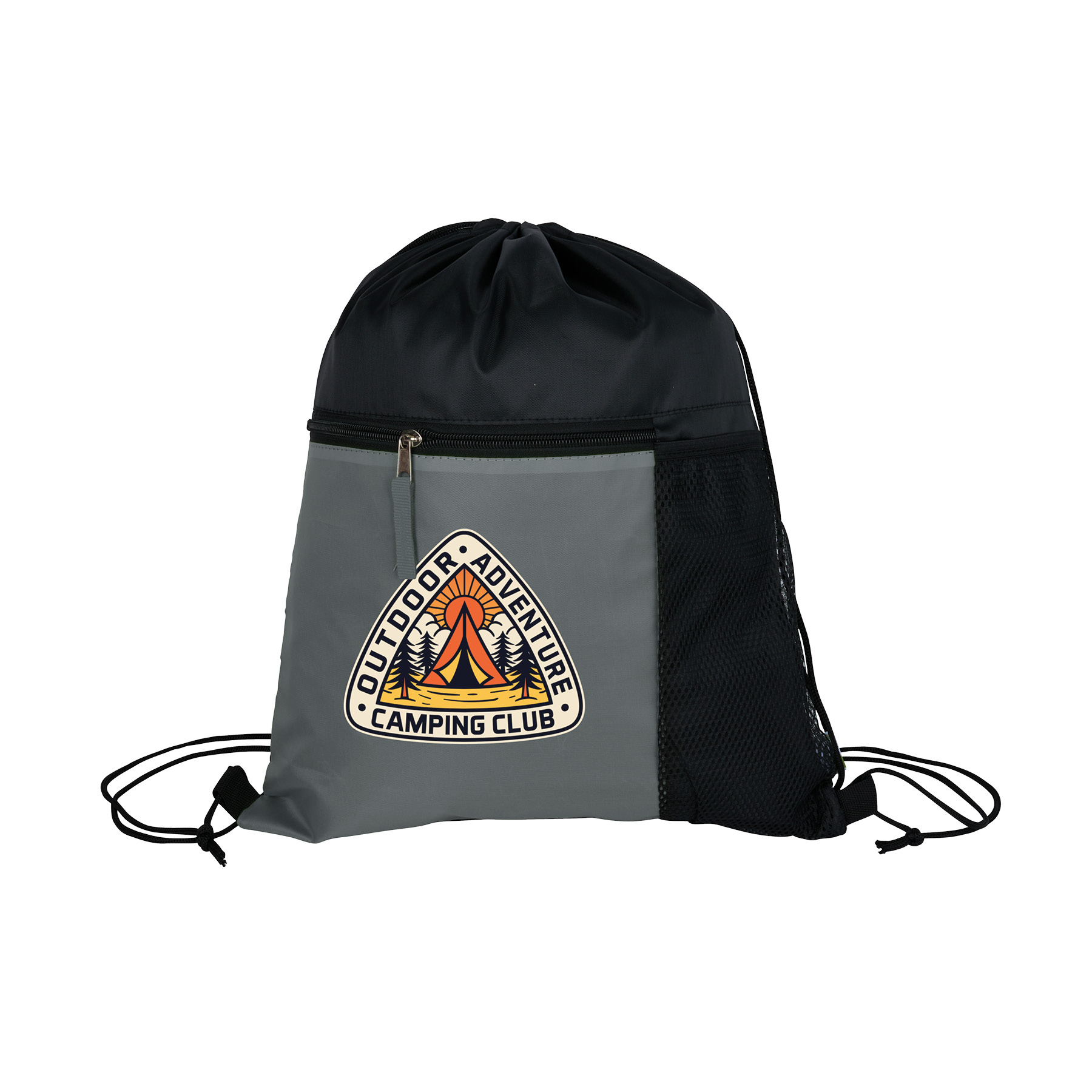 Manchester Recycled (RPET) Drawstring Bag With Zippered & Mesh Pockets 43