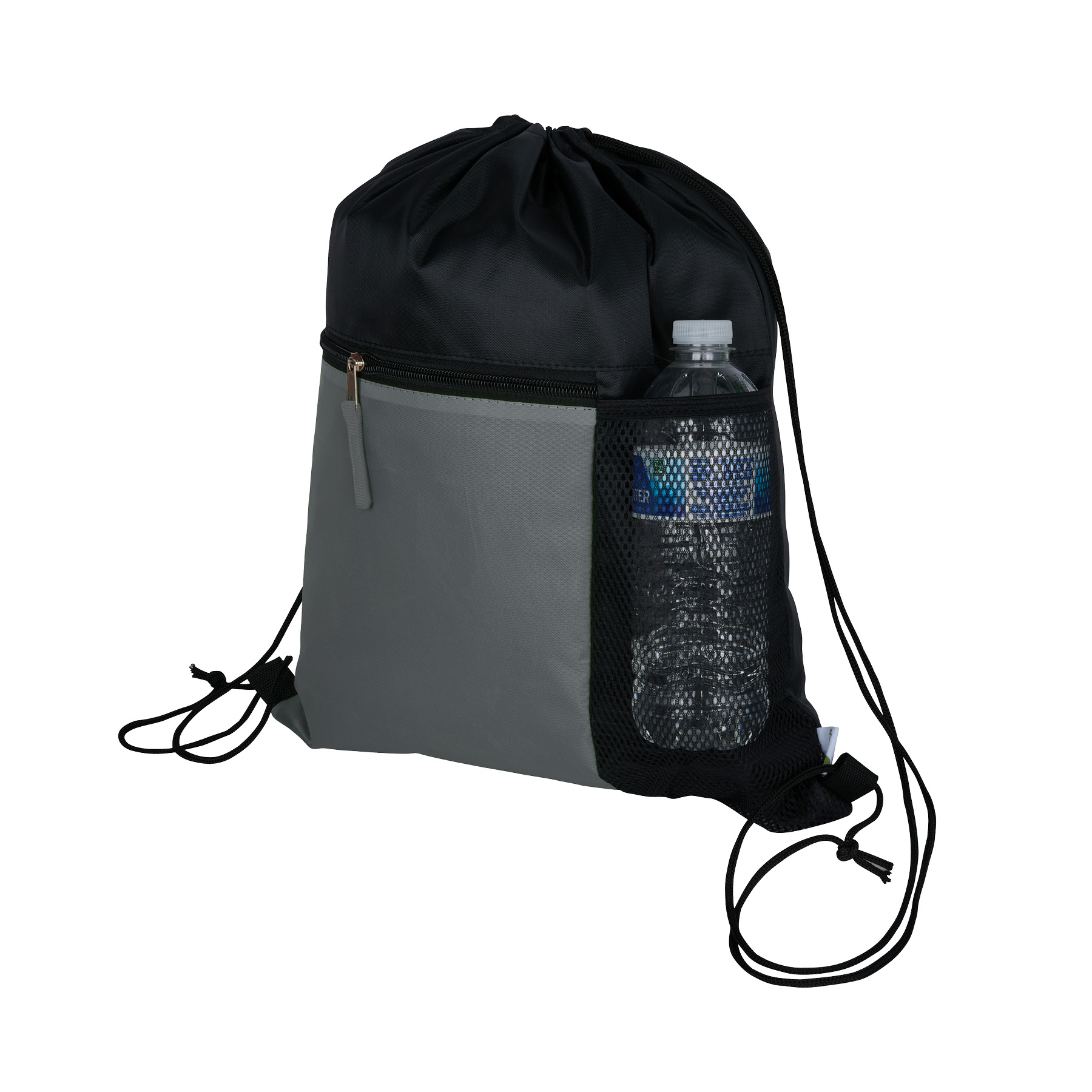 Manchester Recycled (RPET) Drawstring Bag With Zippered & Mesh Pockets 9