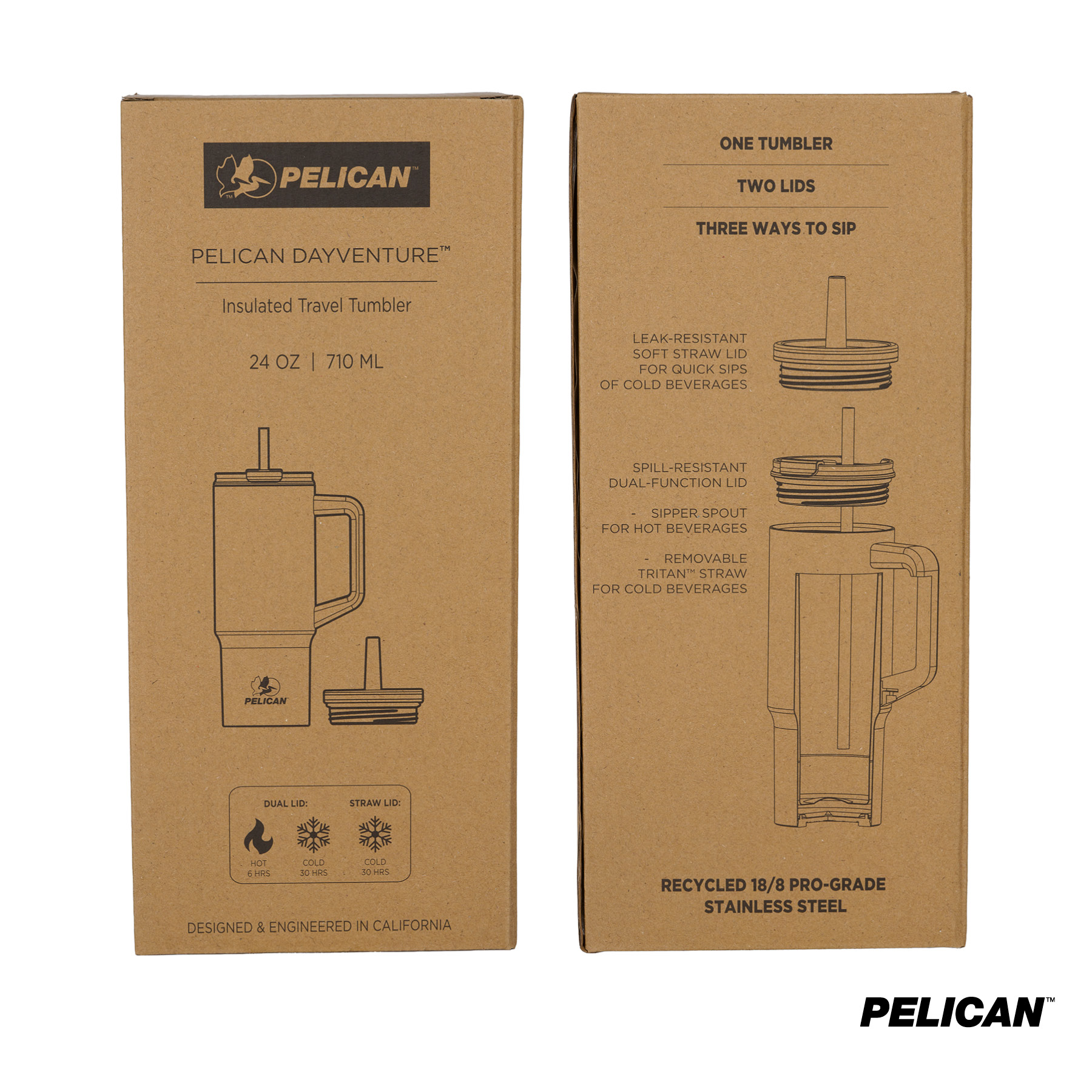 Pelican Dayventure™ 24 oz. Recycled Double Wall Stainless Steel Double Lid Travel Tumbler 14