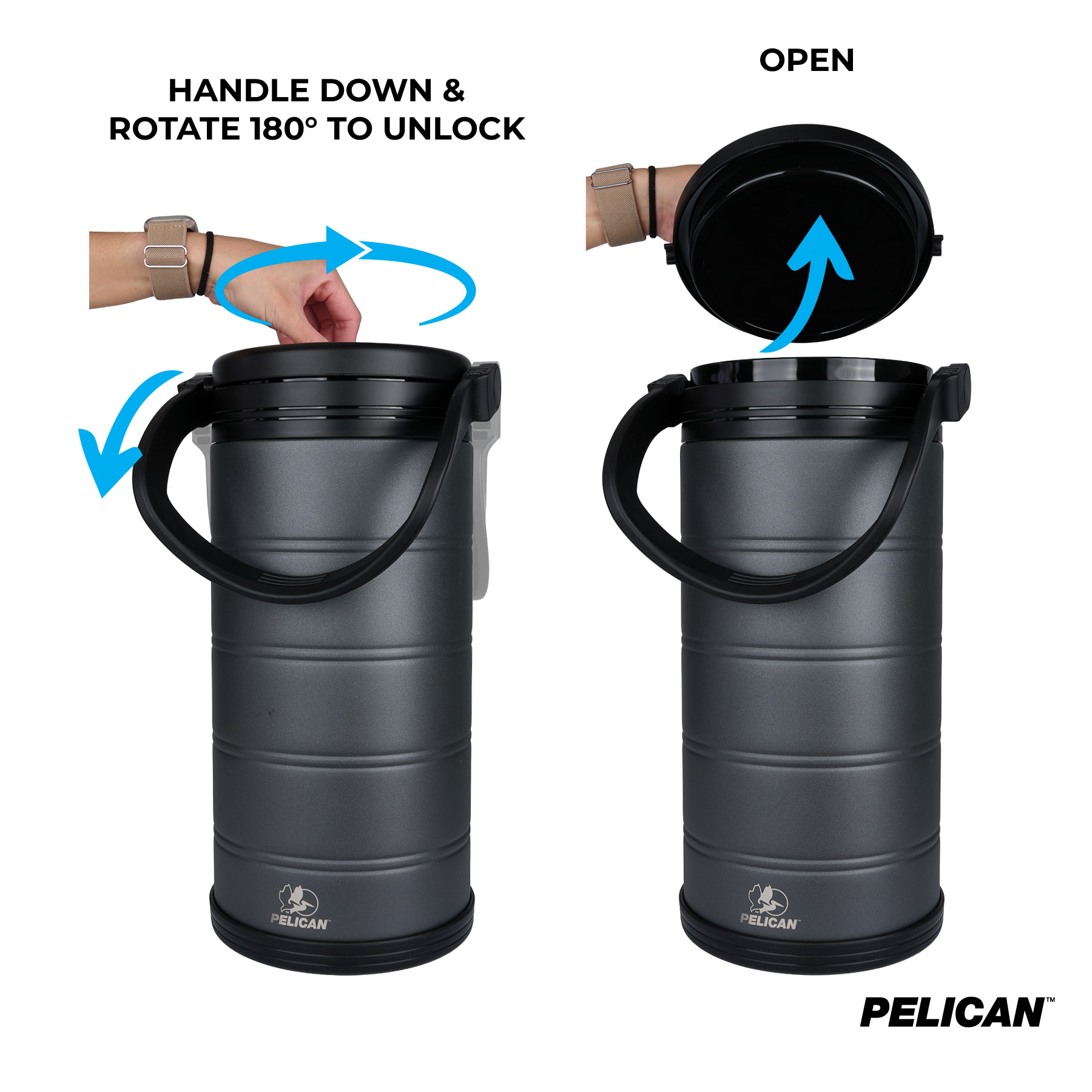 Pelican Dayventure™ 223 oz. / 1.74 Gallon Recycled Double Wall Stainless Steel Ice Cooler 32