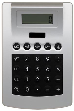 Rubber-Touch Desk Top Calculator