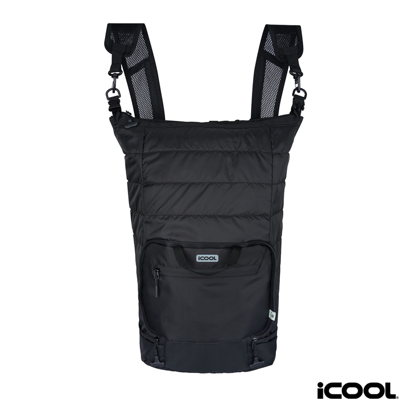 iCOOL® Rockvale Repreve® Packable Puffer 24-Can Backpack Cooler