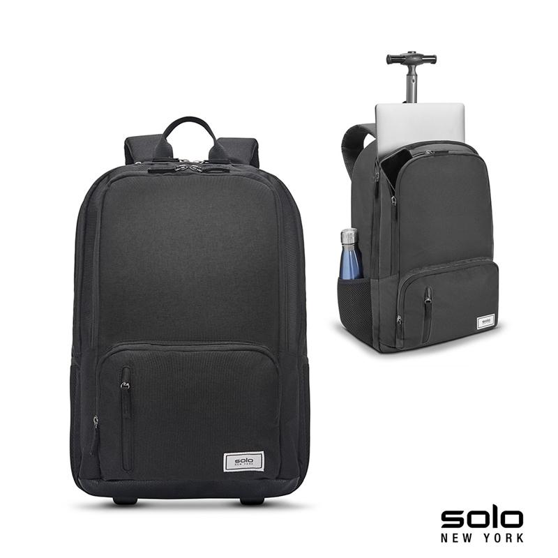 Solo New York Bleecker Recycled Rolling Backpack custom promotional product