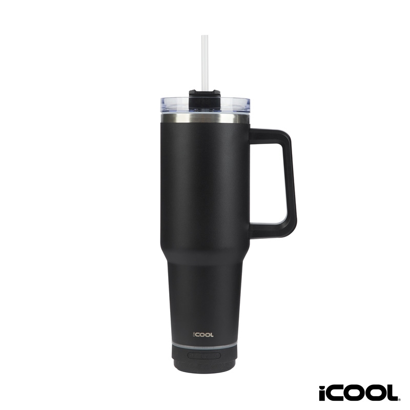 iCOOL® Borrego 40 oz. Double Wall, Stainless Steel Travel Mug with Speaker
