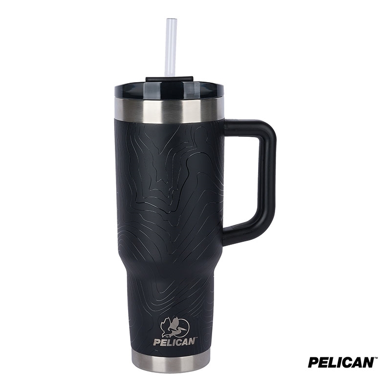 Pelican Porter™ 40 oz. Topographical Recycled Double Wall Stainless Steel Travel Tumbler
